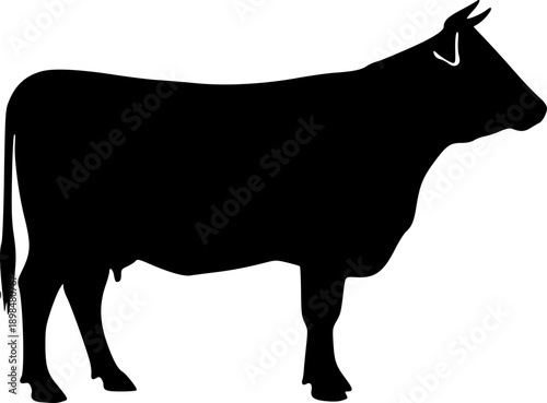 Vector Silhouette of Cow Representing Dairy Farming Agriculture and Livestock Industry