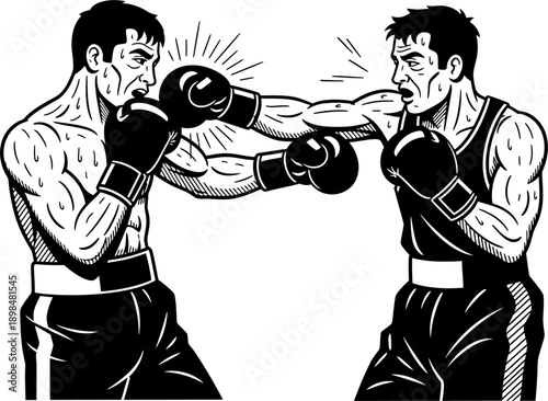 boxer fight with boxing gloves