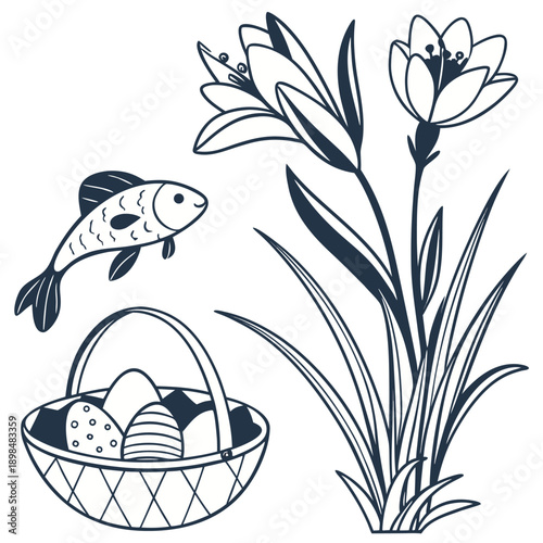 Persian Spring Festival Vector Elements