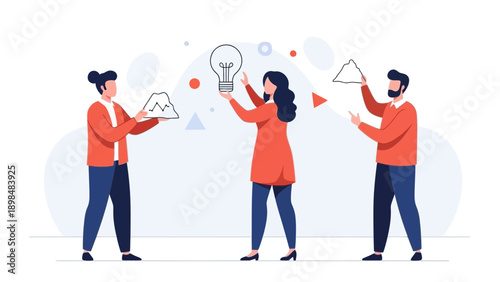 Teamwork idea generation, collaboration, innovation, strategy, business concept, brainstorming