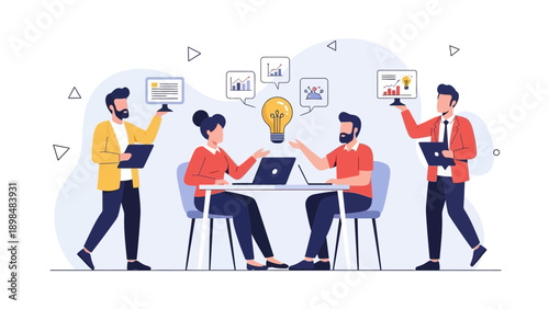 Teamwork Brainstorming Meeting: Ideas, Collaboration, and Business Growth