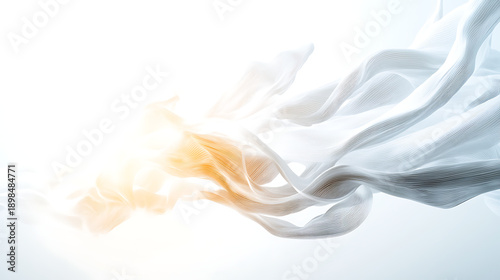 Ethereal Flowing Fabric in Soft Light Creating a Dreamlike Atmosphere for Abstract Background and Artistic Designs