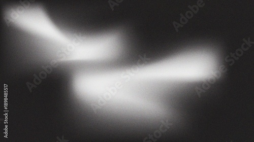Quadro su tela Abstract monochrome blurred light leaks on black background with grainy texture