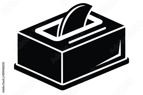 tissue box line art silhouette vector illustration