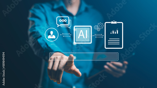 Tableau sur toile Professional Interacting agentic AI workflow interface