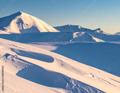 Wallpaper Mural Snowy Mountain Landscape with Clear Blue Sky. Torontodigital.ca