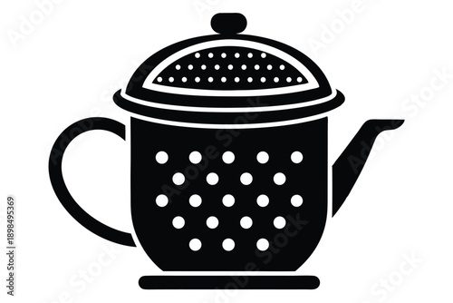 tea infuser line art silhouette vector illustration