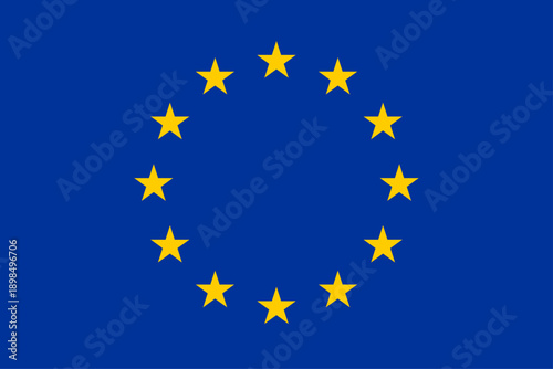 European Union flag, official EU flag, Europe vector banner