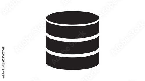 Black Database Server Stack Icon Vector