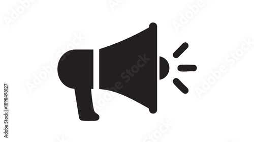 Black Megaphone Announcement Icon Vector