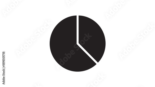Black circle divided into three parts icon vector