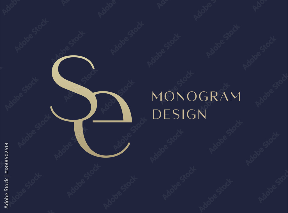 Obraz premium SE letter logo icon design. Classic style luxury initials monogram.