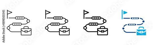 Career Growth Icon Different Style Outline Collection Set Vector Illustration
