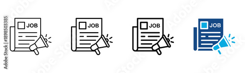 Employment Ad Icon Different Style Outline Collection Set Vector Illustration
