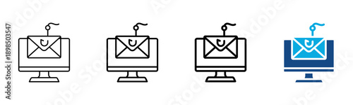 Phishing Icon Different Style Outline Collection Set Vector Illustration
