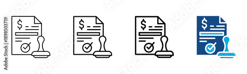 Aproval Icon Different Style Outline Collection Set Vector Illustration