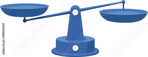 Blue Balance Scale Weight Measurement Tool for Justice Equality and Business Decision Making Vector Illustration