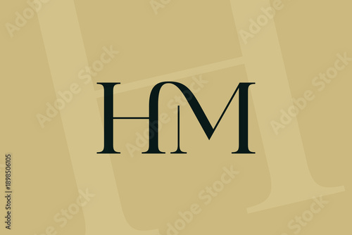 HM or MH letter logo icon design. Classic style luxury initials monogram.