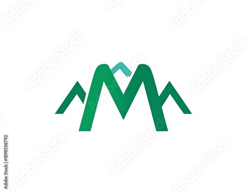 Wallpaper Mural Stylized Green Mountain Logo Design Element. Torontodigital.ca