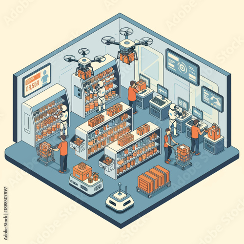 Warehouse Automation with Robots and Drones.