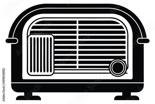 space heater line art silhouette vector illustration