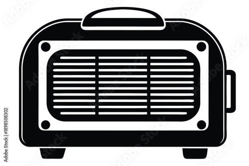 space heater line art silhouette vector illustration