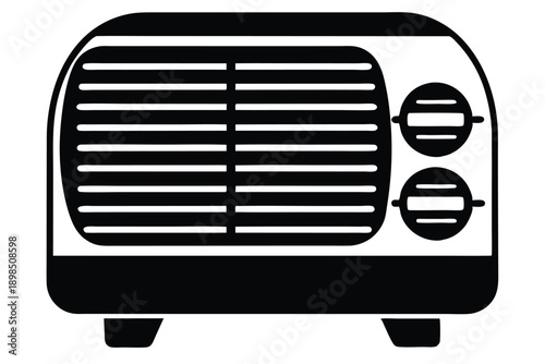 space heater line art silhouette vector illustration