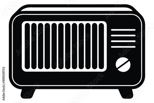 space heater line art silhouette vector illustration