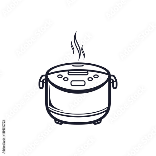 Electric Pressure Cooker Simple Line Art.