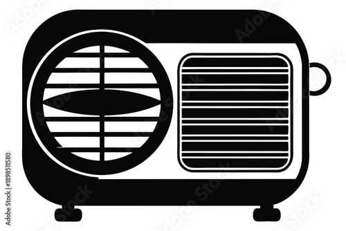 space heater line art silhouette vector illustration