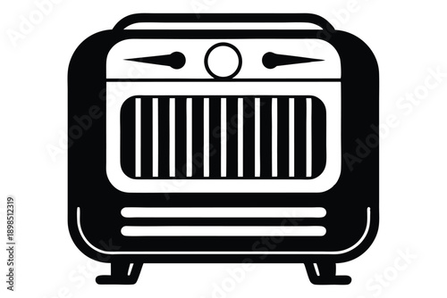 space heater line art silhouette vector illustration