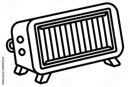 space heater line art silhouette vector illustration