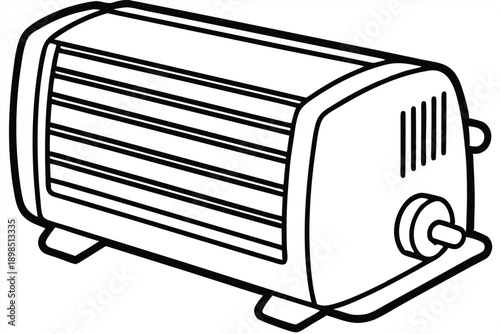 space heater line art silhouette vector illustration