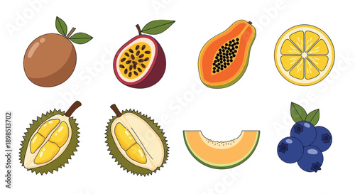 Fresh vegetables and fruits flat lay