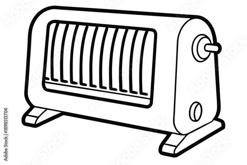 space heater line art silhouette vector illustration