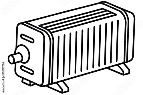 space heater line art silhouette vector illustration