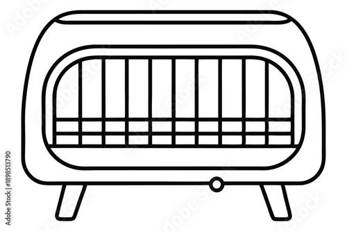 space heater line art silhouette vector illustration
