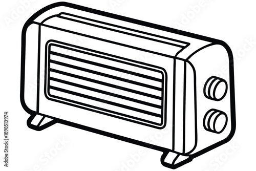 space heater line art silhouette vector illustration