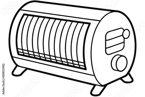 space heater line art silhouette vector illustration