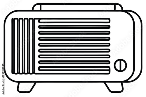space heater line art silhouette vector illustration