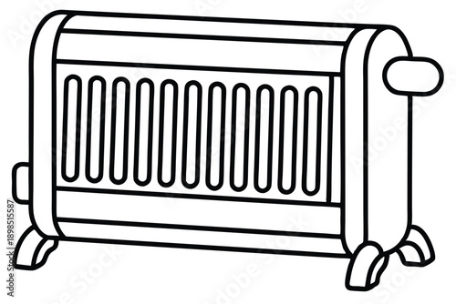 space heater line art silhouette vector illustration