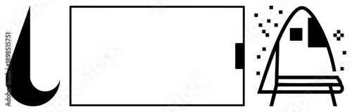 Battery with water droplet and ship, vector for energy, hydration, and launch, minimalist flat design, tech and space themes.