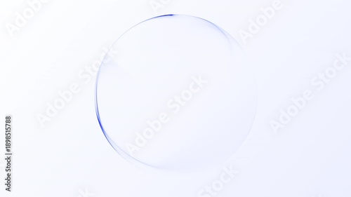 Bright blue glowing sphere on clean white background with smooth digital light motion. Minimal futuristic energy orb featuring crisp depth and polished visual style suited to modern business intro sce