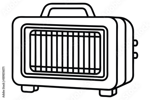 space heater line art silhouette vector illustration