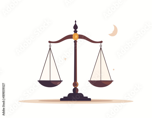 Legal balance scale icon representing justice, court system, and ethical decision making.