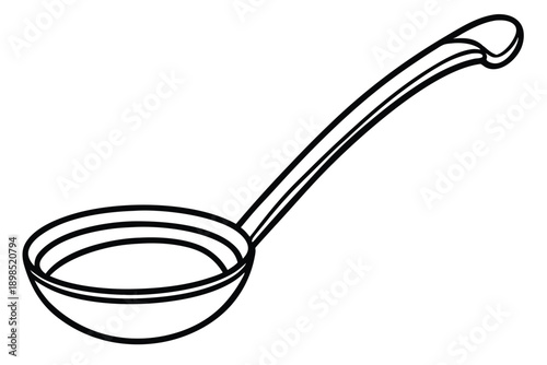soup ladle line art silhouette vector illustration