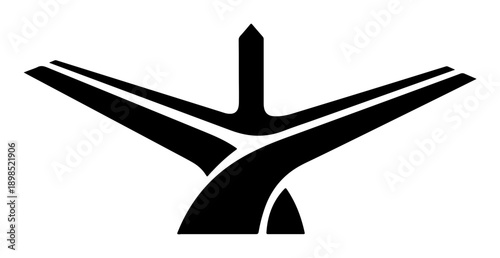 Modern Abstract Aircraft Silhouette Vector Icon