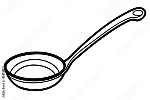 soup ladle line art silhouette vector illustration