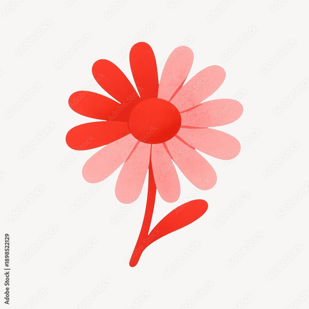 Fototapeta premium Vibrant abstract red flower illustration.