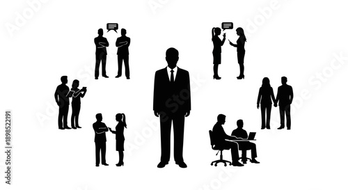 Business professionals communicating and collaborating effectively